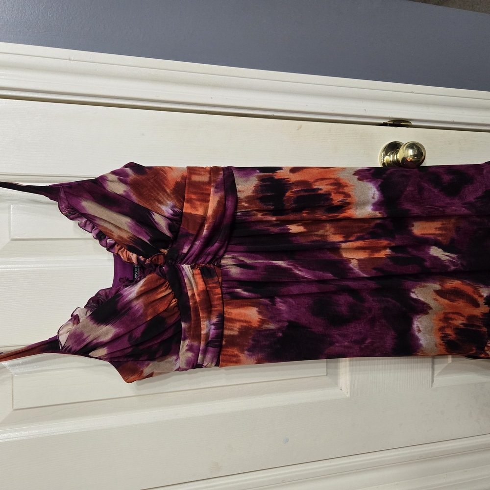 Purple and Orange Sleeveless Dress